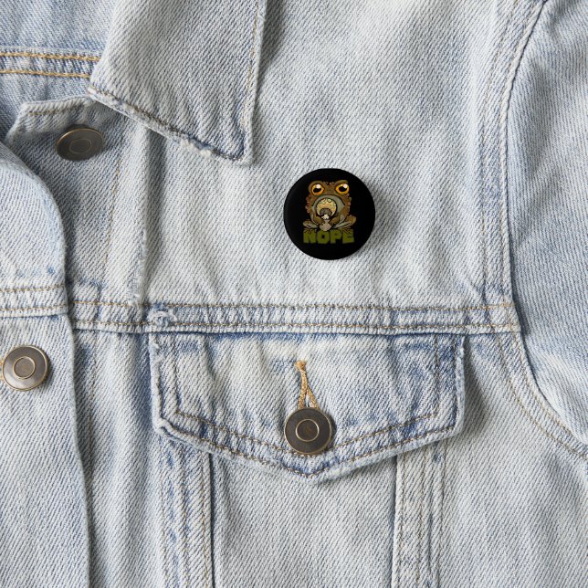 Nope! Grumpy Toad 1 Inch Round Button (In Situ)