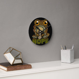 Nope! Grumpy Toad Round Clock