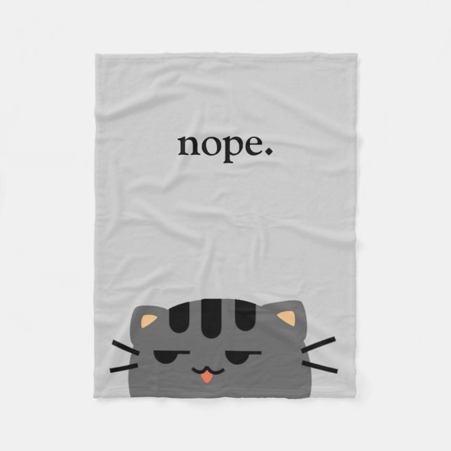 Nope Kitty Fleece Blanket (Front)