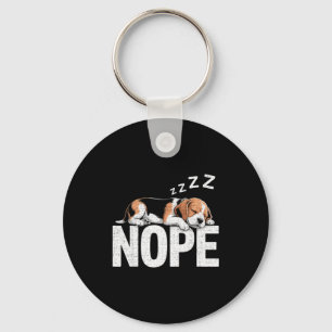 Nope Lazy Beagle Keychain