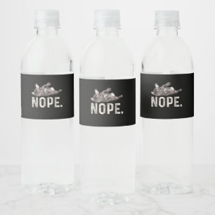 Nope Lazy French Bulldog Dog Lover Gift Water Bottle Label