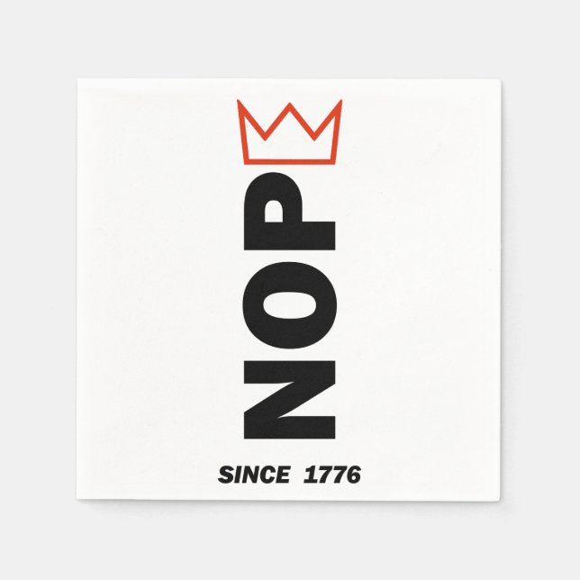  NOPE. No Kings. Napkin (Front)