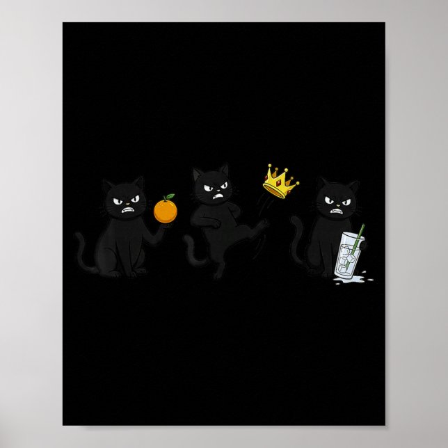 Nope No Kings No ICE Funny Black Cat Poster (Front)