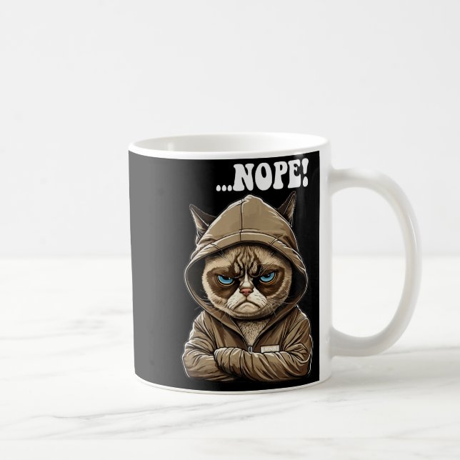 Nope! Nope - Employee Work Colleagues Teenager Cat Coffee Mug (Right)