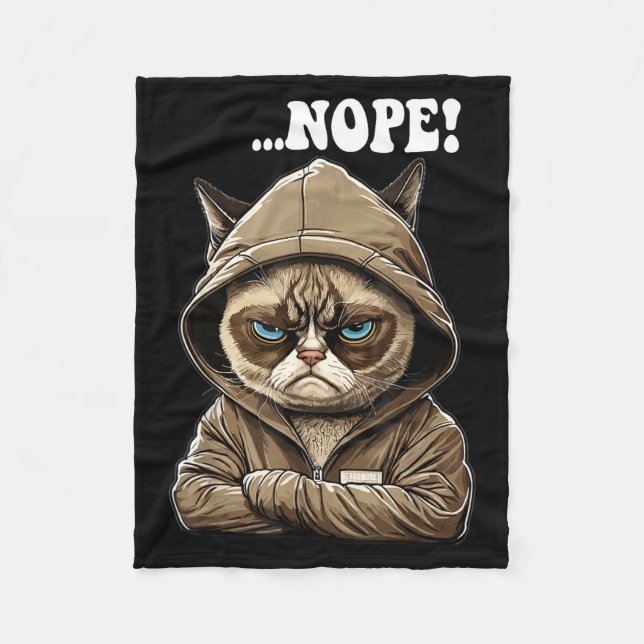 Nope! Nope - Employee Work Colleagues Teenager Cat Fleece Blanket (Front)