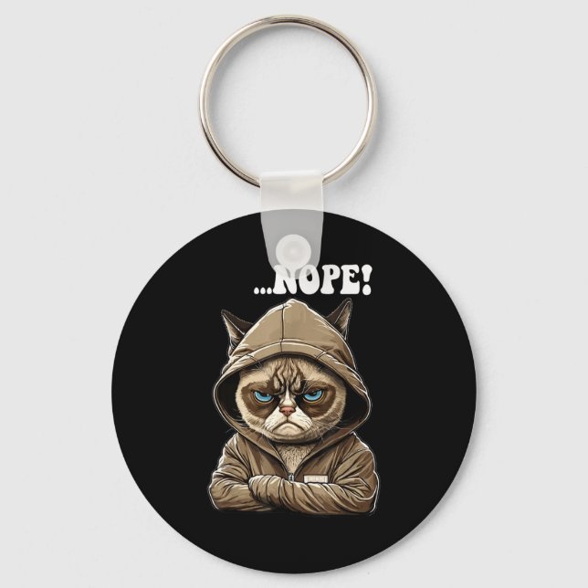 Nope! Nope - Employee Work Colleagues Teenager Cat Keychain (Front)