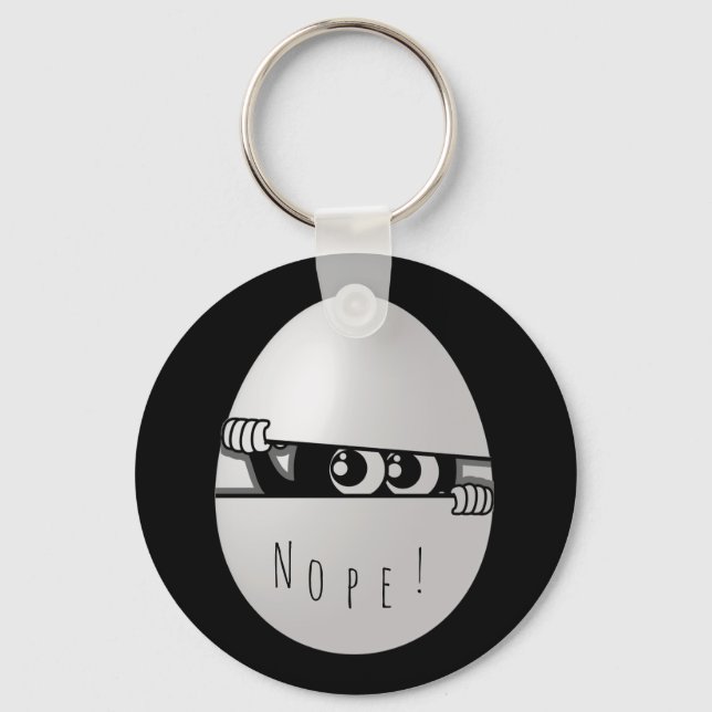 Nope! Not Today Funny Introvert Keychain (Front)