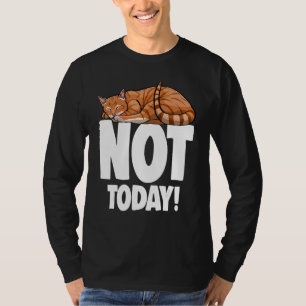 Nope Not Today Sleeping Cat Funny Cat Lovers Kitte T-Shirt