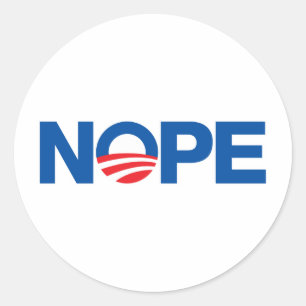 Nope Obama Classic Round Sticker