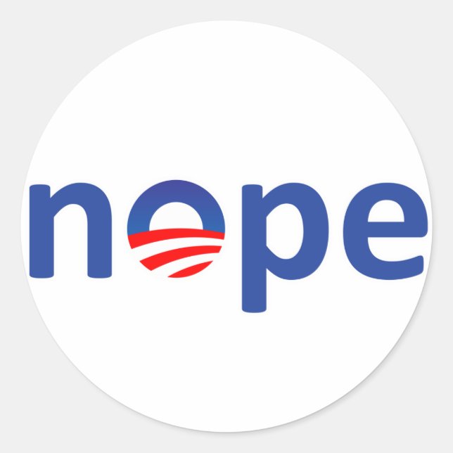 Nope Obama Classic Round Sticker (Front)