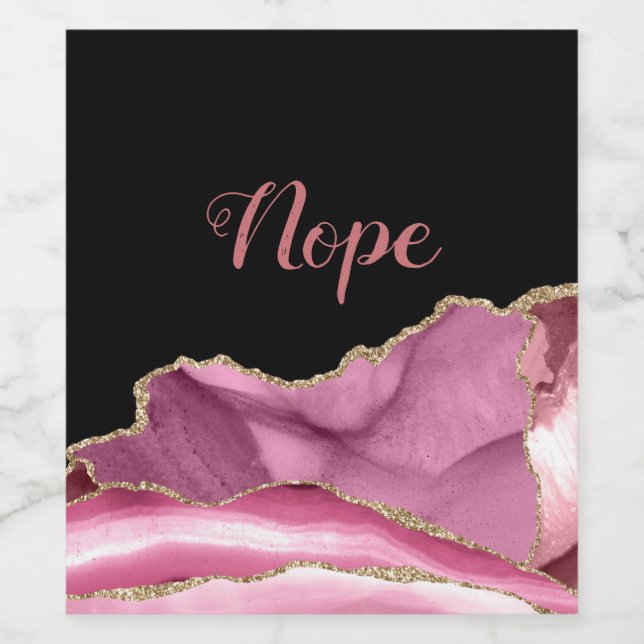 Nope Shabby Chic Wine Label (Single Label)