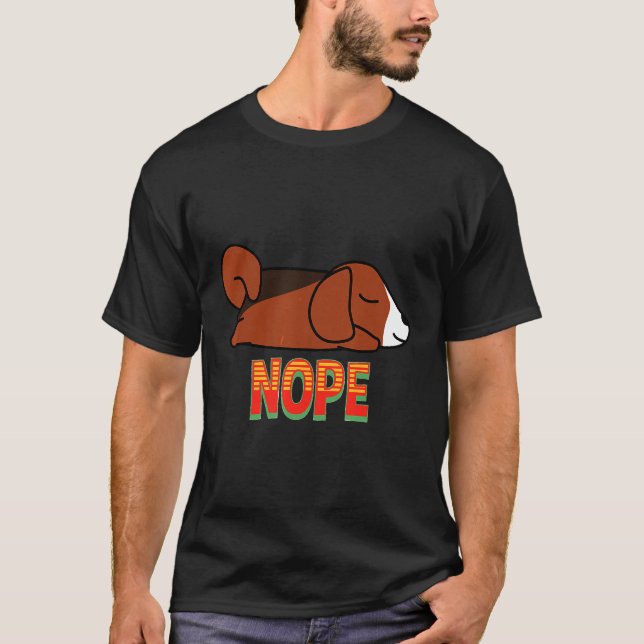Nope Sleeping Beagle T-Shirt (Front)