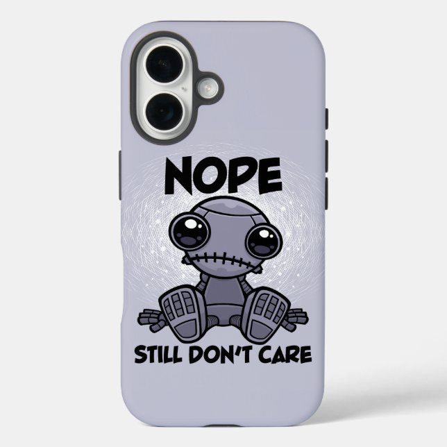 Nope Still Don't Care Cute Indifferent Robot Case-Mate iPhone Case (Back)