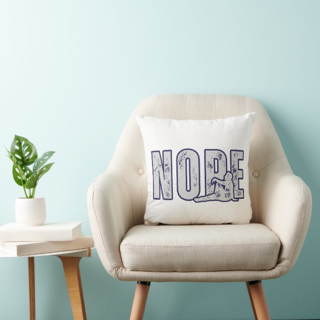NOPE Throw Pillow – Minimal Funny Mood Cushion (Chair)