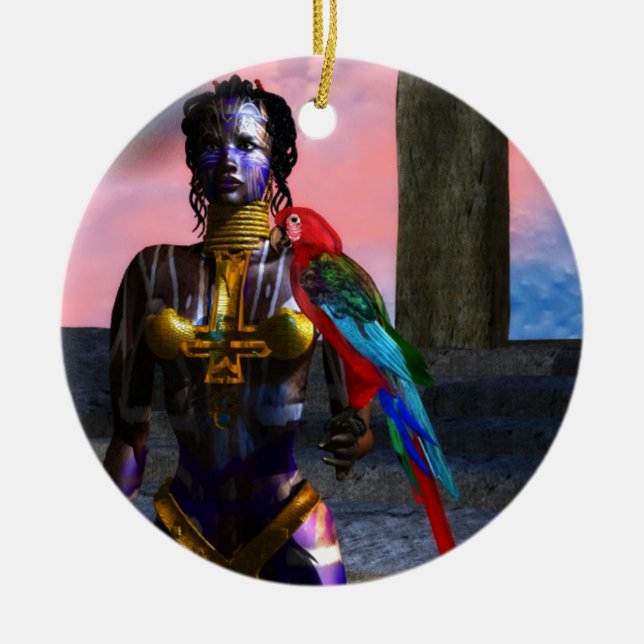 NORA CYBER WARRIOR CERAMIC ORNAMENT (Front)