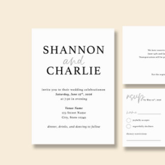 NORA | Faire-Part de Mariage Minimaliste Moderne