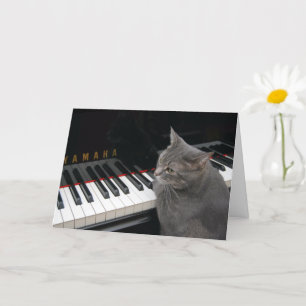 Nora Le Piano Cat - Carte pliée vierge - Style 7