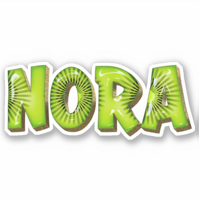 Nora Name Kiwi Design Autocollants (Devant)