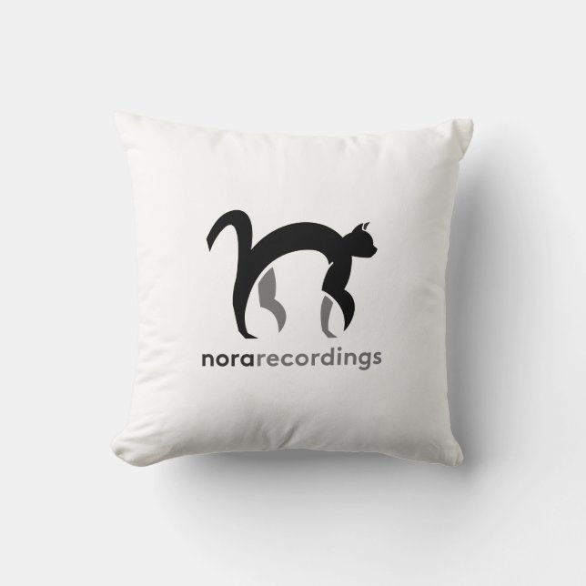 nora recordings logo white throw pillow (Front)