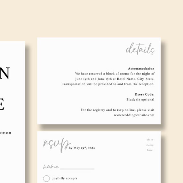 NORA | Wedding Minimalist Details Enclosure Card (Creator Uploaded)