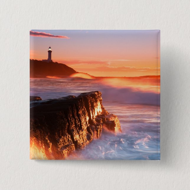 Norah Head Lighthouse | Soldiers Beach, Australia 2 Inch Square Button (Front)