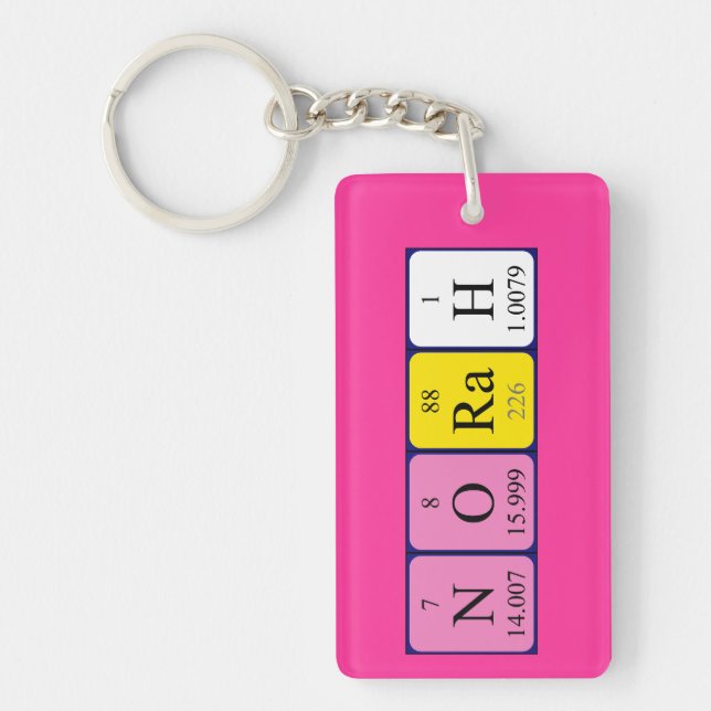Norah periodic table name keyring (Front)