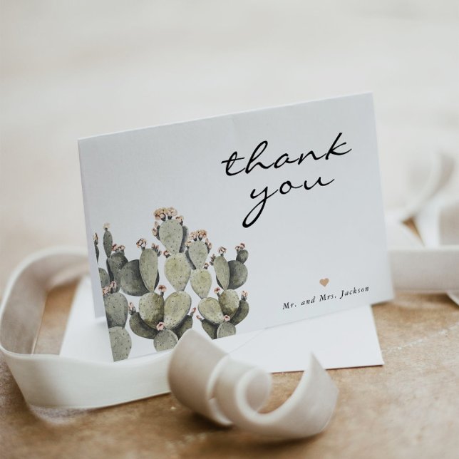 Norah - Prickly Pear Cactus Bohemian Desert Thank You Card (Creator Uploaded)