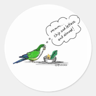 Norbert the Parrot's favourite foods Classic Round Sticker