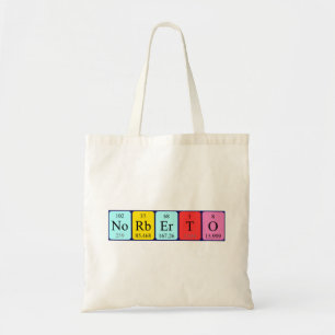 Norberto periodic table name tote bag