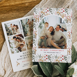 Nordic 5 Photo Christmas Card Boho Scandi Holiday