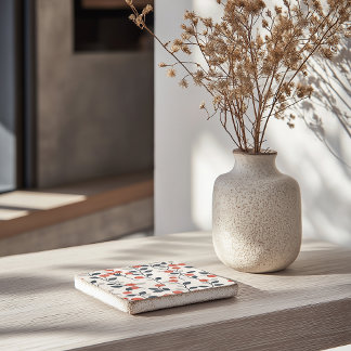 Nordic Berries Scandinavian Pattern Stone Coaster
