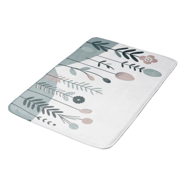 Nordic Birds & Forest Bath Mat (Angled)