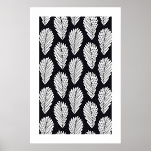 Nordic Bloom - Jacobean Inspired Geometric Floral  Poster