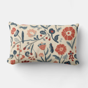 Nordic Bloom Scandinavian Botanical Garden Floral Lumbar Pillow