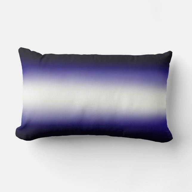 Nordic Blue Black|Blue|White Lumbar Pillow (Front)