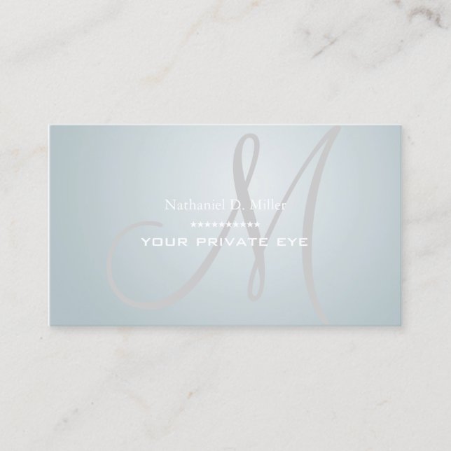 Nordic Blue Ice Monogram Business Card (Front)