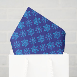 Nordic Blue Snowflake (Glitter Effect) on Lapis Tissue Paper