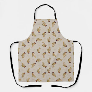 Nordic Botanical Berry Pattern Neutral Beige Scand Apron