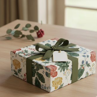 Nordic Botanical Floral Wrapping Paper
