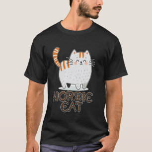 Nordic Cat Adorable Illustration Fun T-Shirt