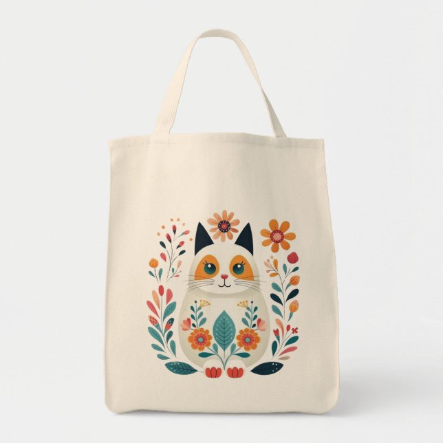 Nordic Cat Tote Bag (Front)