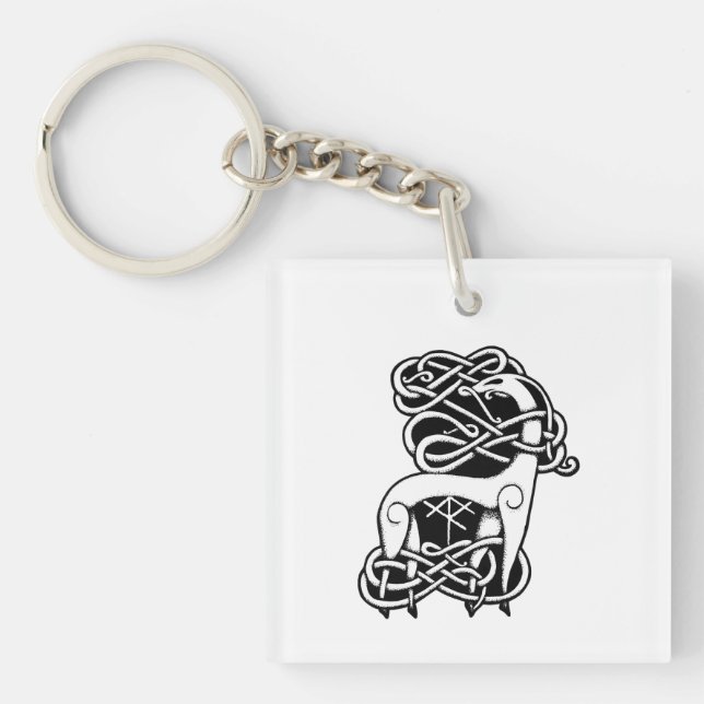 Nordic/Celtic deer Keychain (Front)