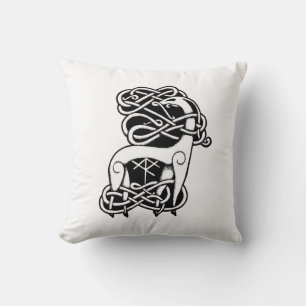 Nordic/Celtic deer Throw Pillow
