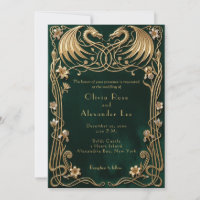 Nordic Celtic Dragon Themed Wedding Invitation