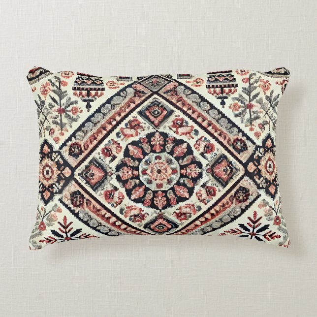 Nordic Charm: Super Detailed Embroidered  Accent Pillow (Front)