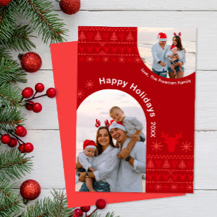 Nordic Christmas Arch Two Photo Holiday Card