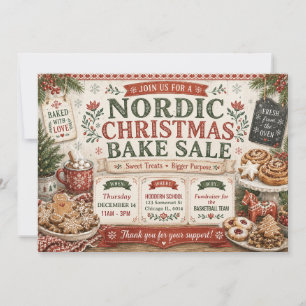 Nordic Christmas Cozy Scandinavian Holiday Bake Invitation