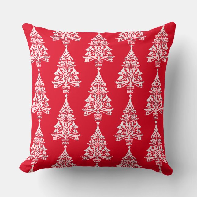 Nordic Christmas Decorations Throw Pillow (Front)
