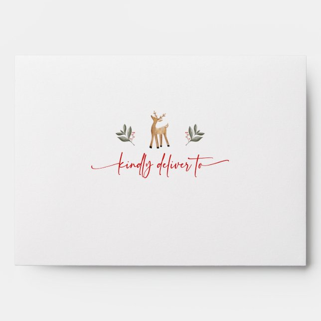 Nordic Christmas Envelope Return Address Scandi  (Front)