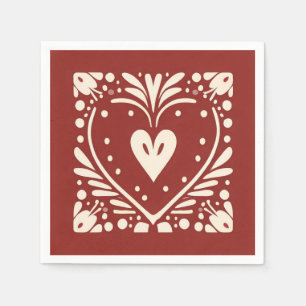 Nordic Christmas heart Napkin